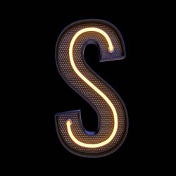 neon retro light alphabet letter s isolated black background with clipping path 3d illustration 161844 637 1